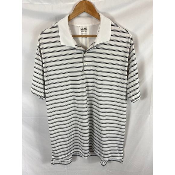 Adidas Golf Climalite Striped Polo Size Large - Picture 1 of 5